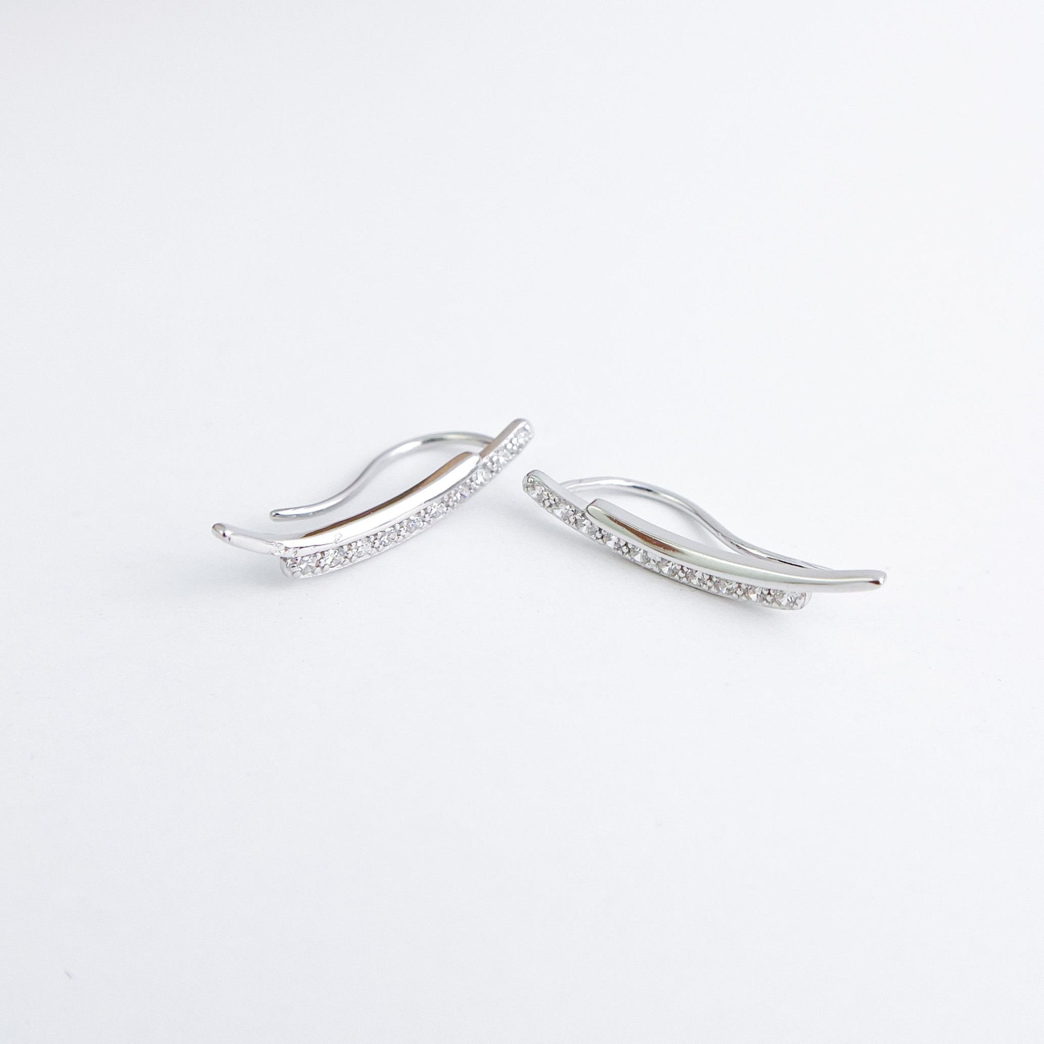 Renee Sterling Ear Climbers in Silver - Flaire & Co.