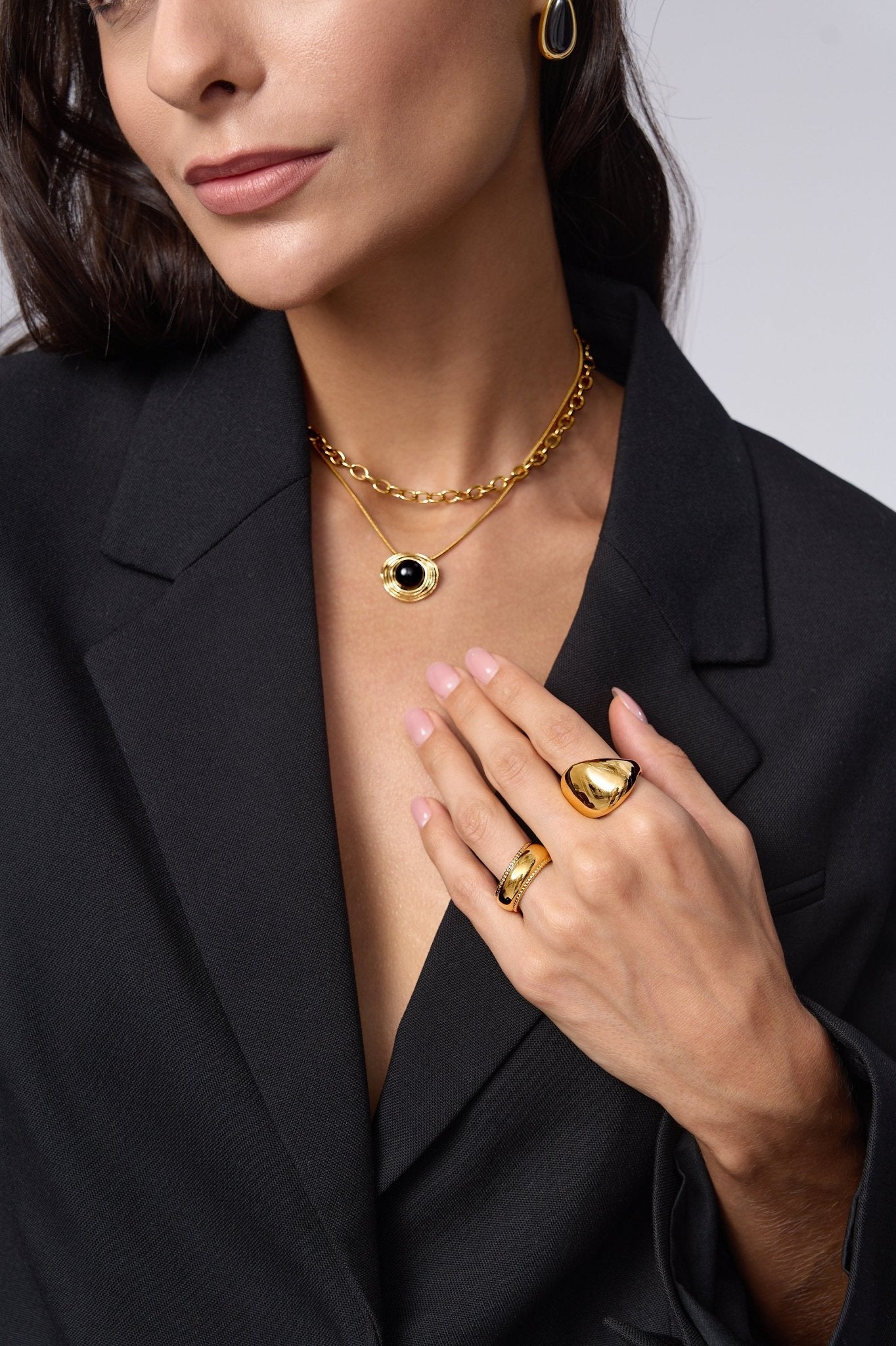 Rhea Sculptural Dome Ring - Flaire & Co.