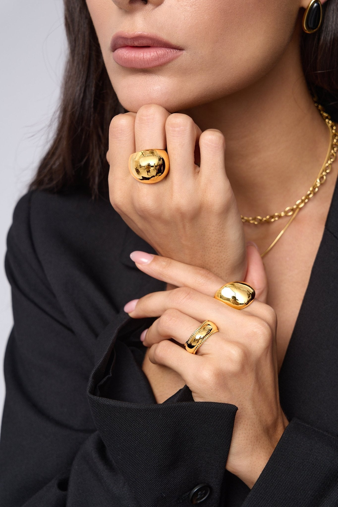 Rhea Sculptural Dome Ring - Flaire & Co.