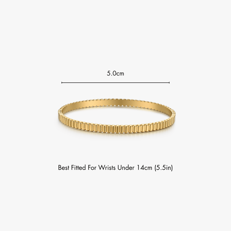 Ribbed Stacker Cuff Bangle - Flaire & Co.