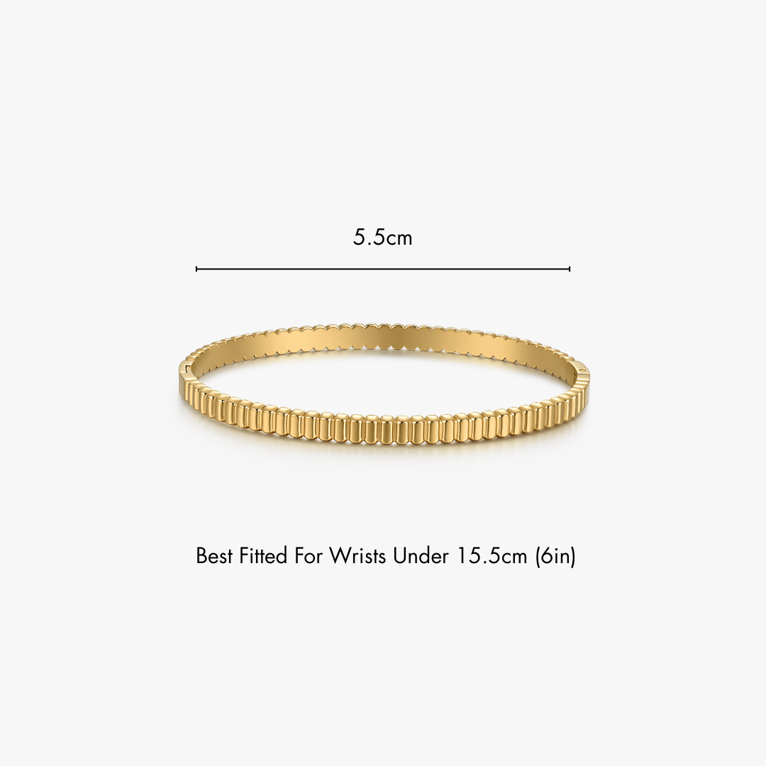 Ribbed Stacker Cuff Bangle - Flaire & Co.