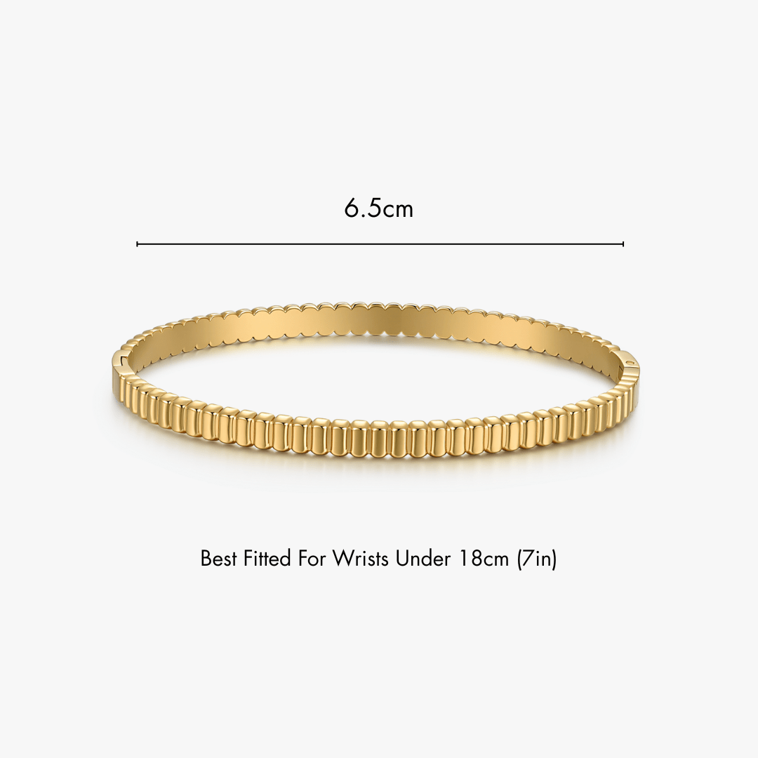 Ribbed Stacker Cuff Bangle - Flaire & Co.