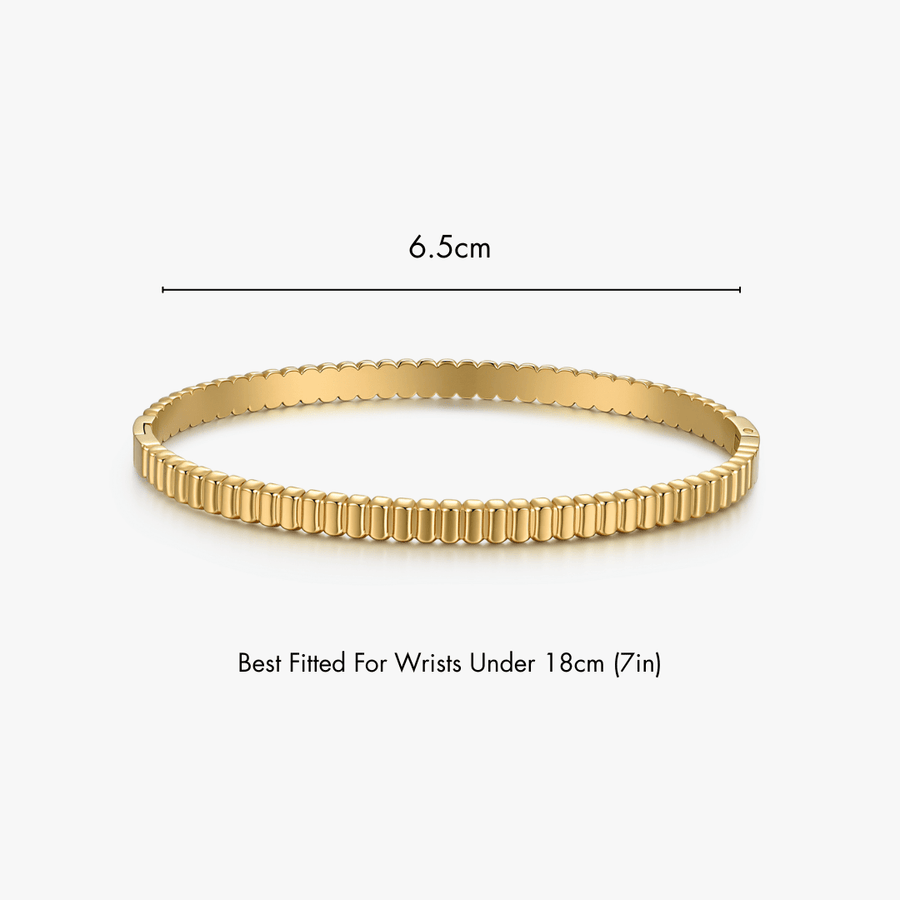 Ribbed Stacker Cuff Bangle - Flaire & Co.