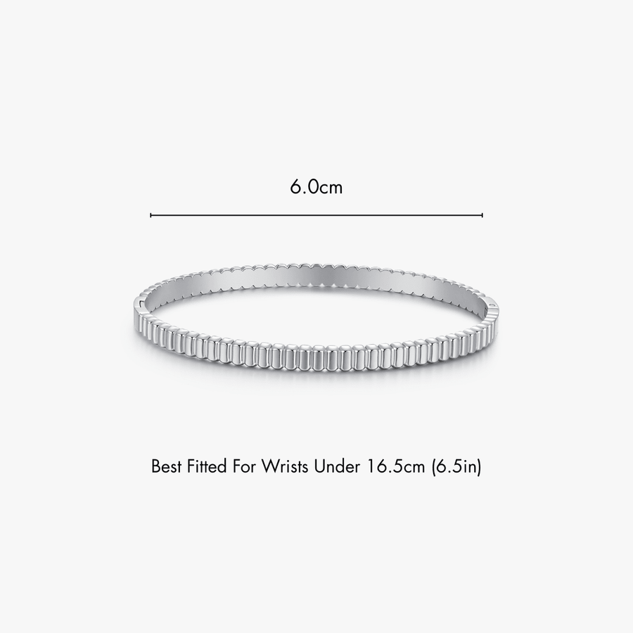 Ribbed Stacker Cuff Bangle - Flaire & Co.