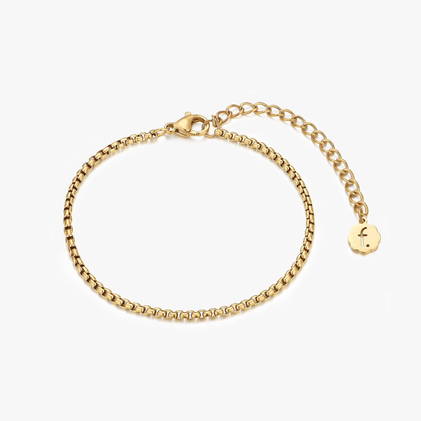 Round Box Chain Bracelet in Gold - Flaire & Co.