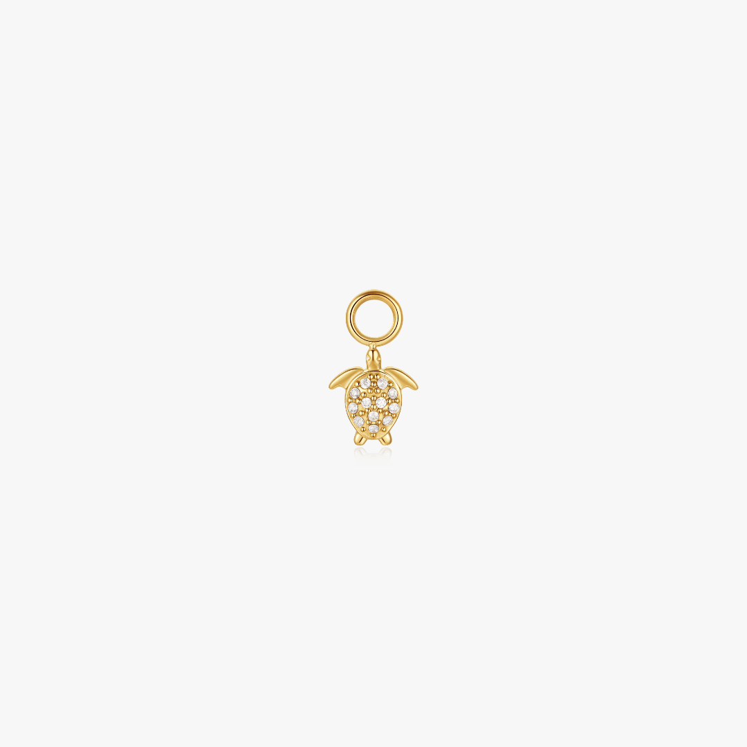 Sea Turtle Pave Hoop Charm (Single) - Flaire & Co.