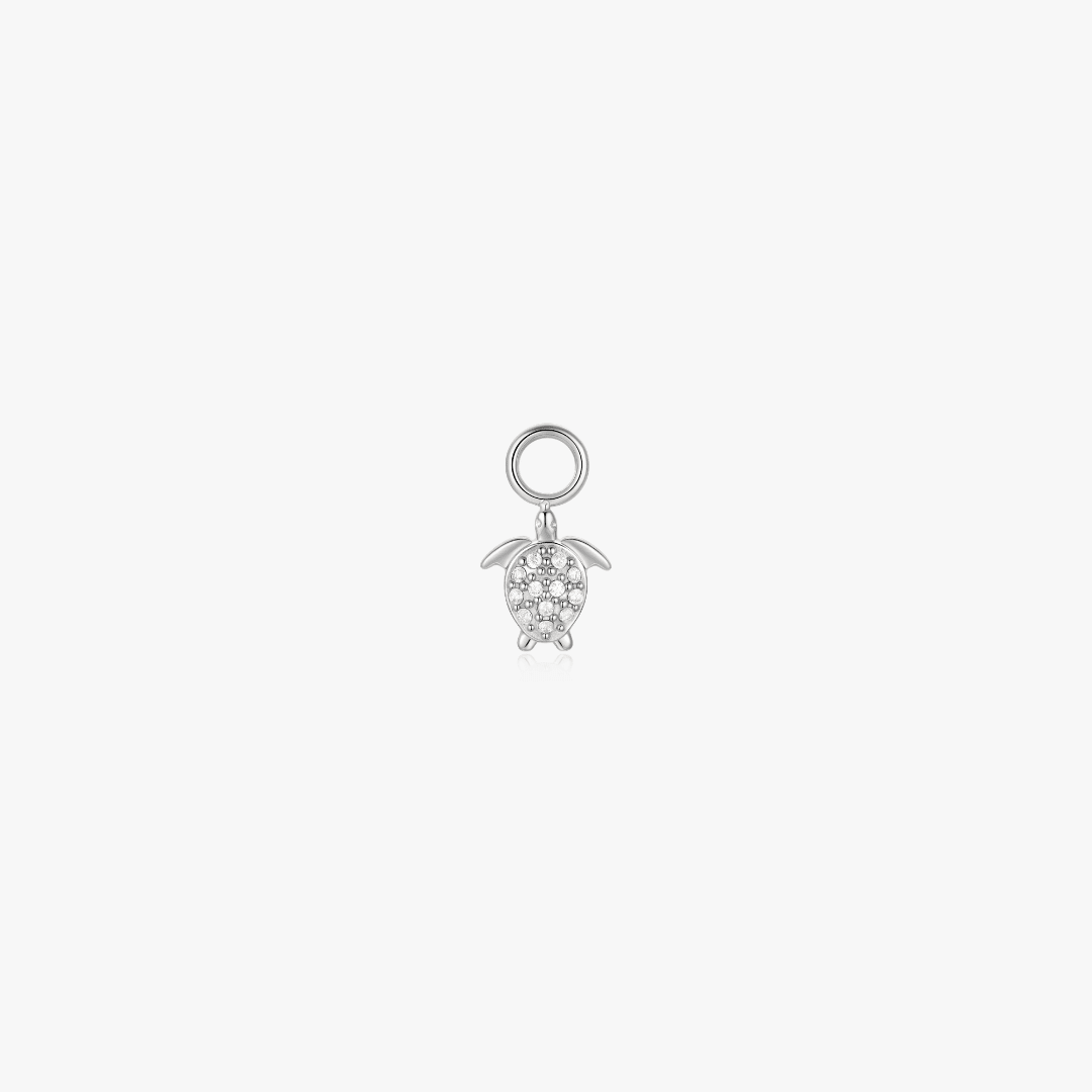Sea Turtle Pave Hoop Charm (Single) - Flaire & Co.