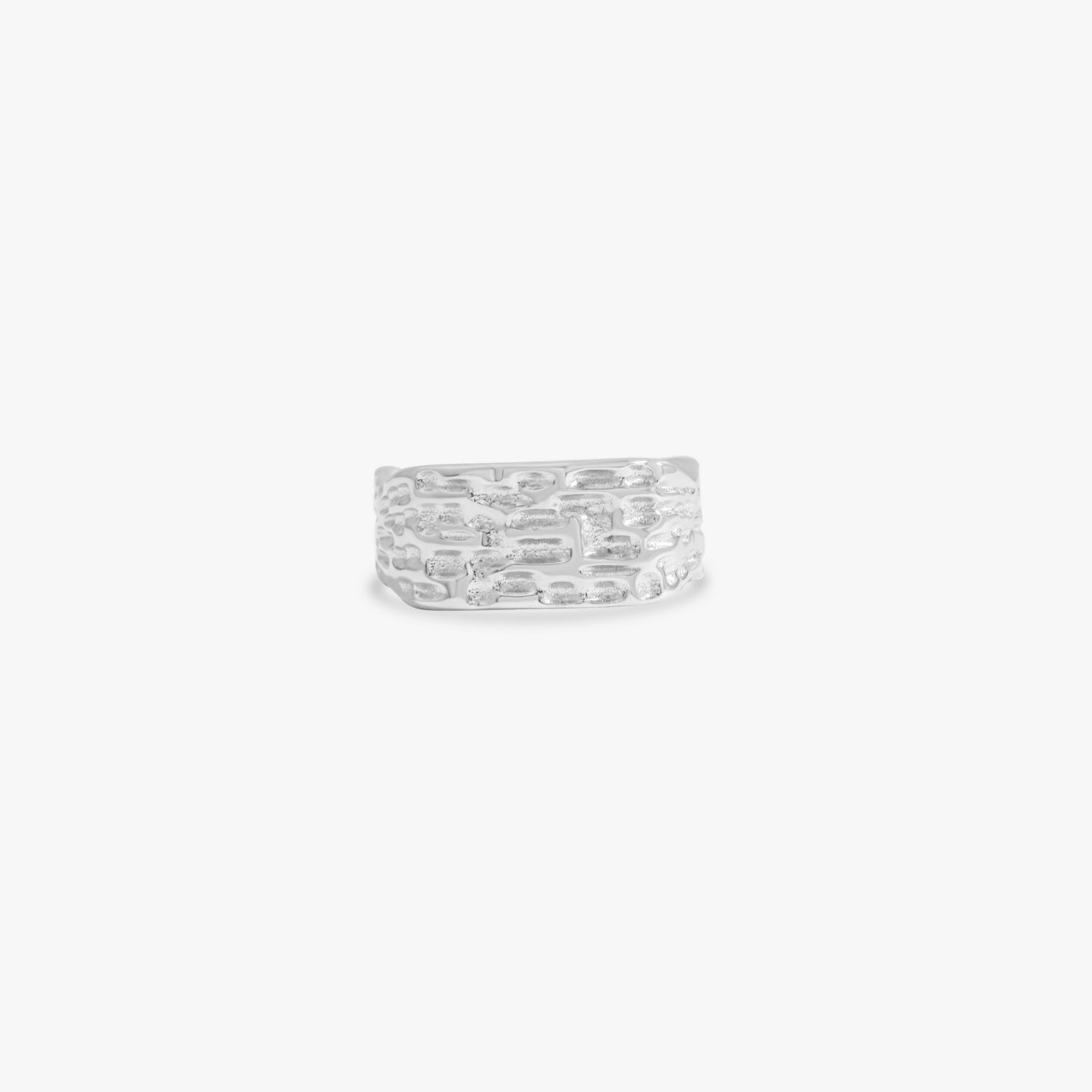 Signet Texture Adjustable Sterling Silver Ring - Flaire & Co.