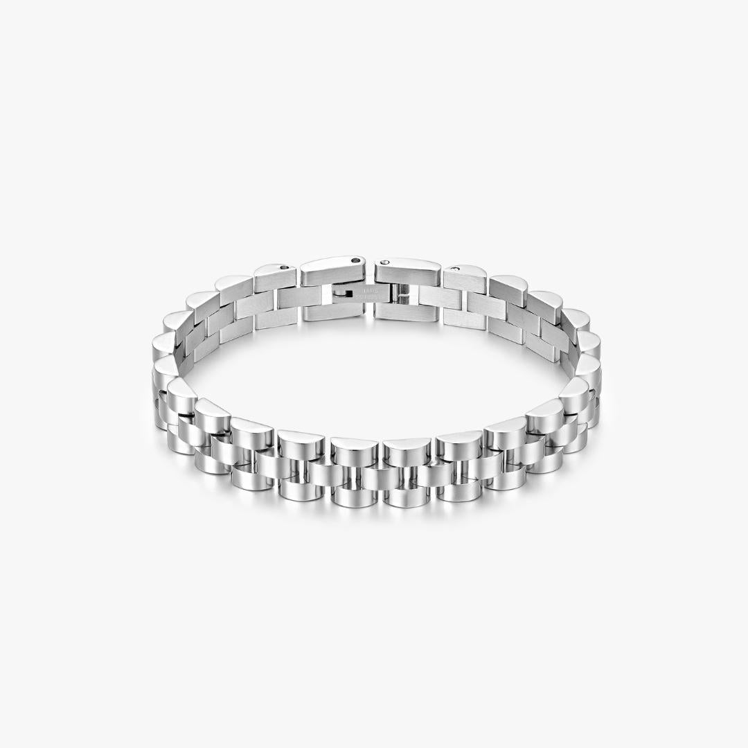 Silver Chunky Watch Band Bracelet - Flaire & Co.
