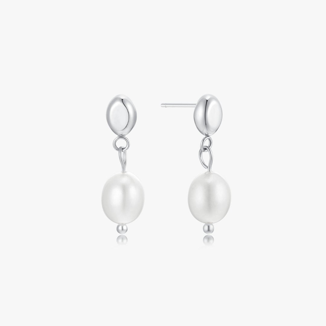 Silver Geneva Pearl Earrings - Flaire & Co.