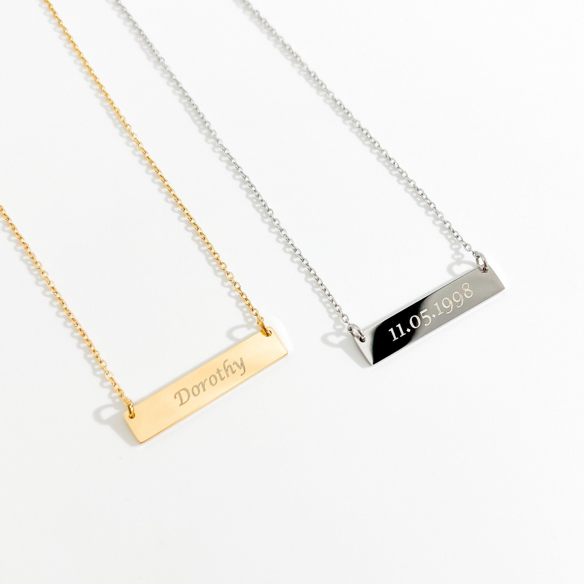 Simple Bar Necklace in Gold + Silver - Flaire & Co.
