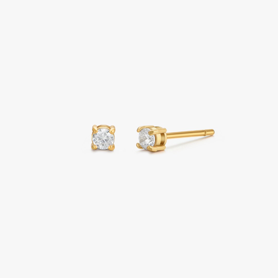 Simple CZ Studs in Gold - Flaire & Co.