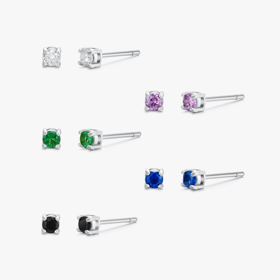 Simple CZ Studs in Silver - Flaire & Co.