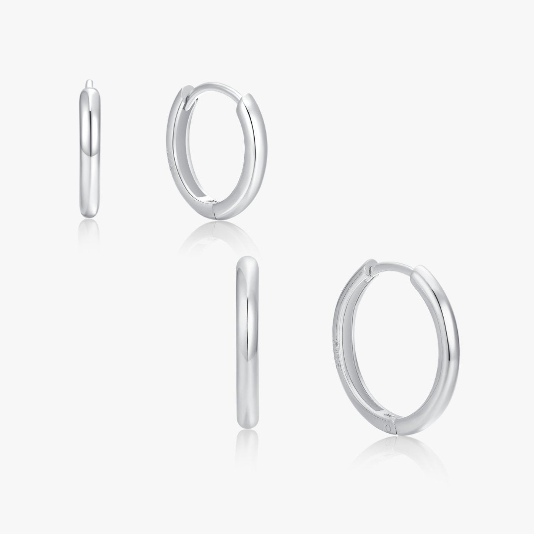 Simple Hoops in Silver - Flaire & Co.