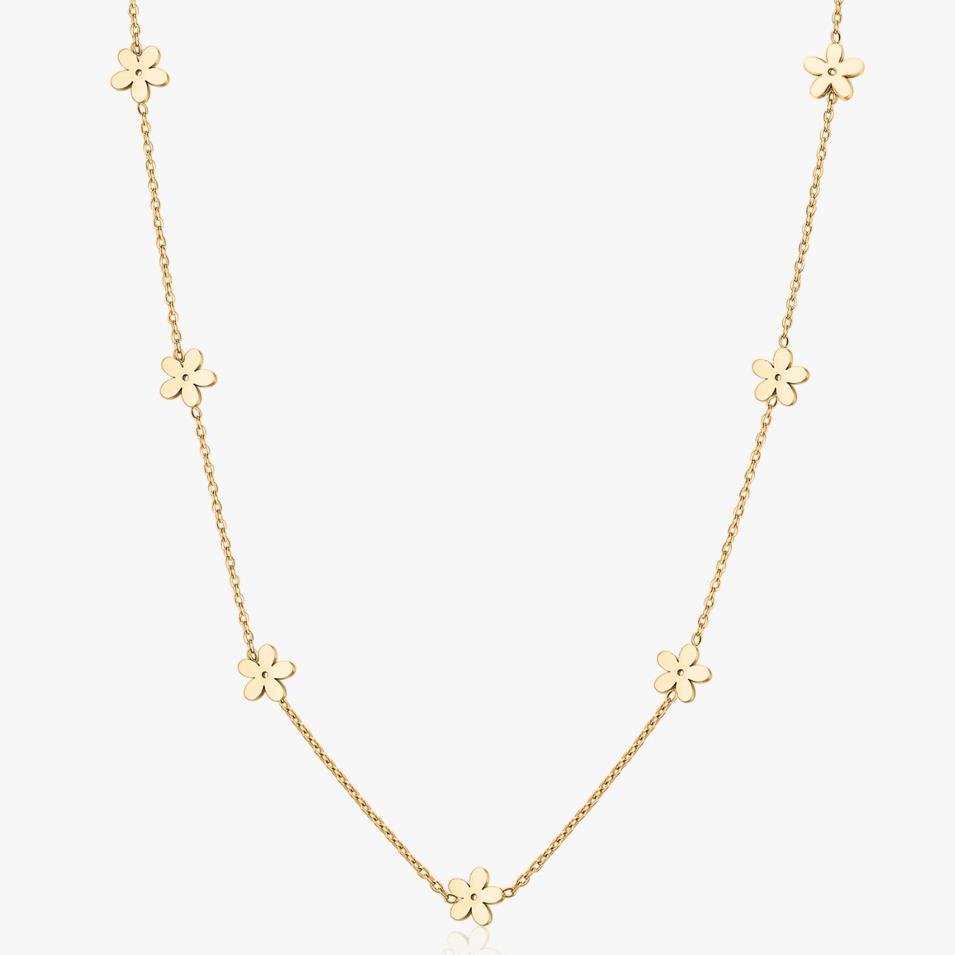 Simply Floral Choker Necklace in Gold - Flaire & Co.