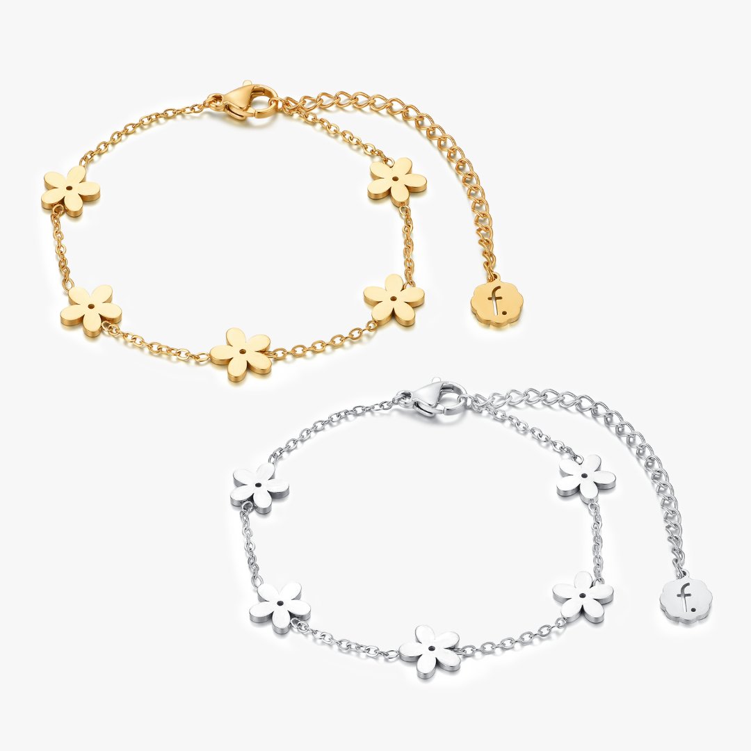 Simply Floral Gold Bracelet - Flaire & Co.