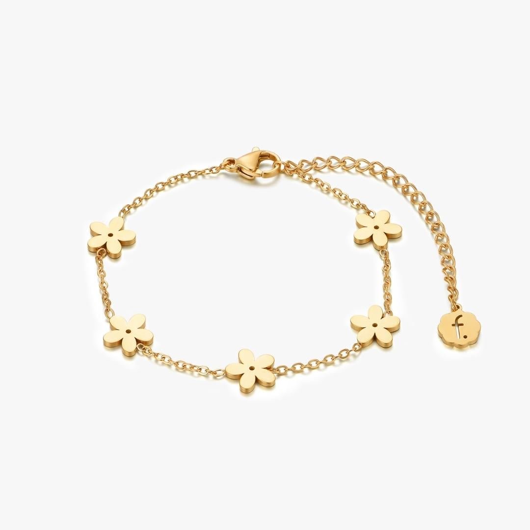 Simply Floral Gold Bracelet - Flaire & Co.