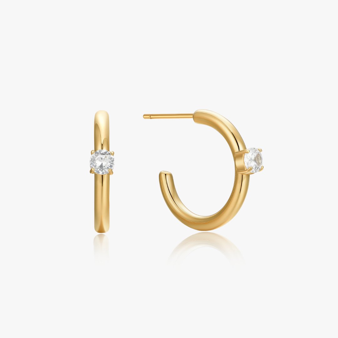 Single Gem Hoops