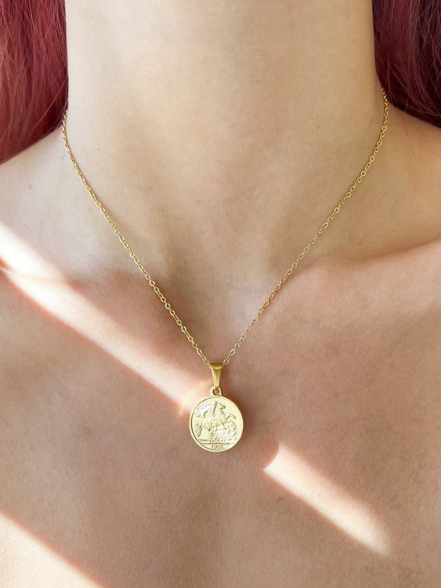 Sparta Coin Necklace in Gold - Flaire & Co.