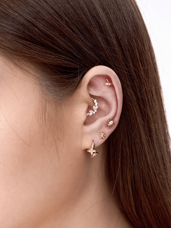 Spider Gem Titanium Flat Back Stud (Single) - Flaire & Co.