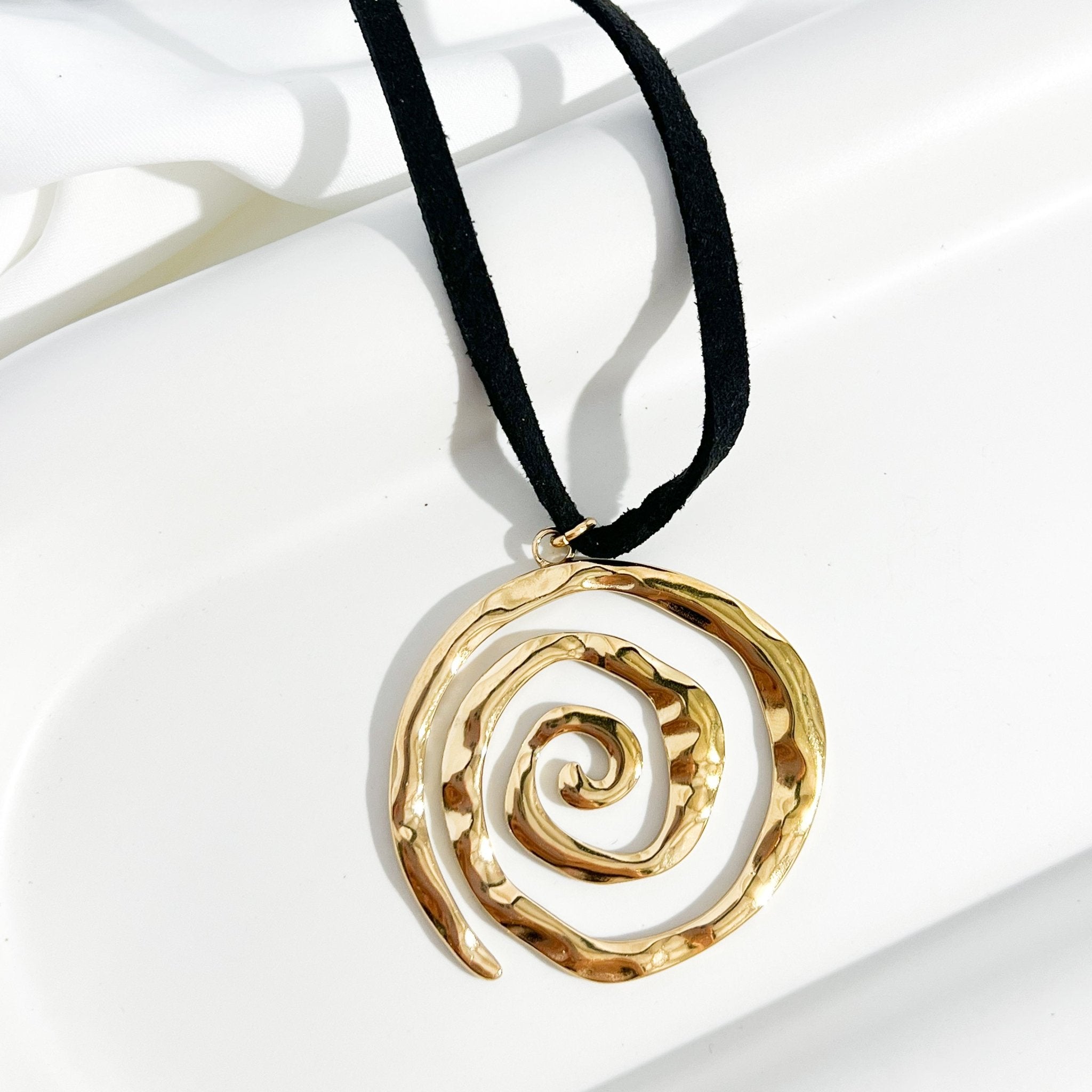 Spiral Adjustable Cord Necklace (Greek Inspired Collection) - Flaire & Co.