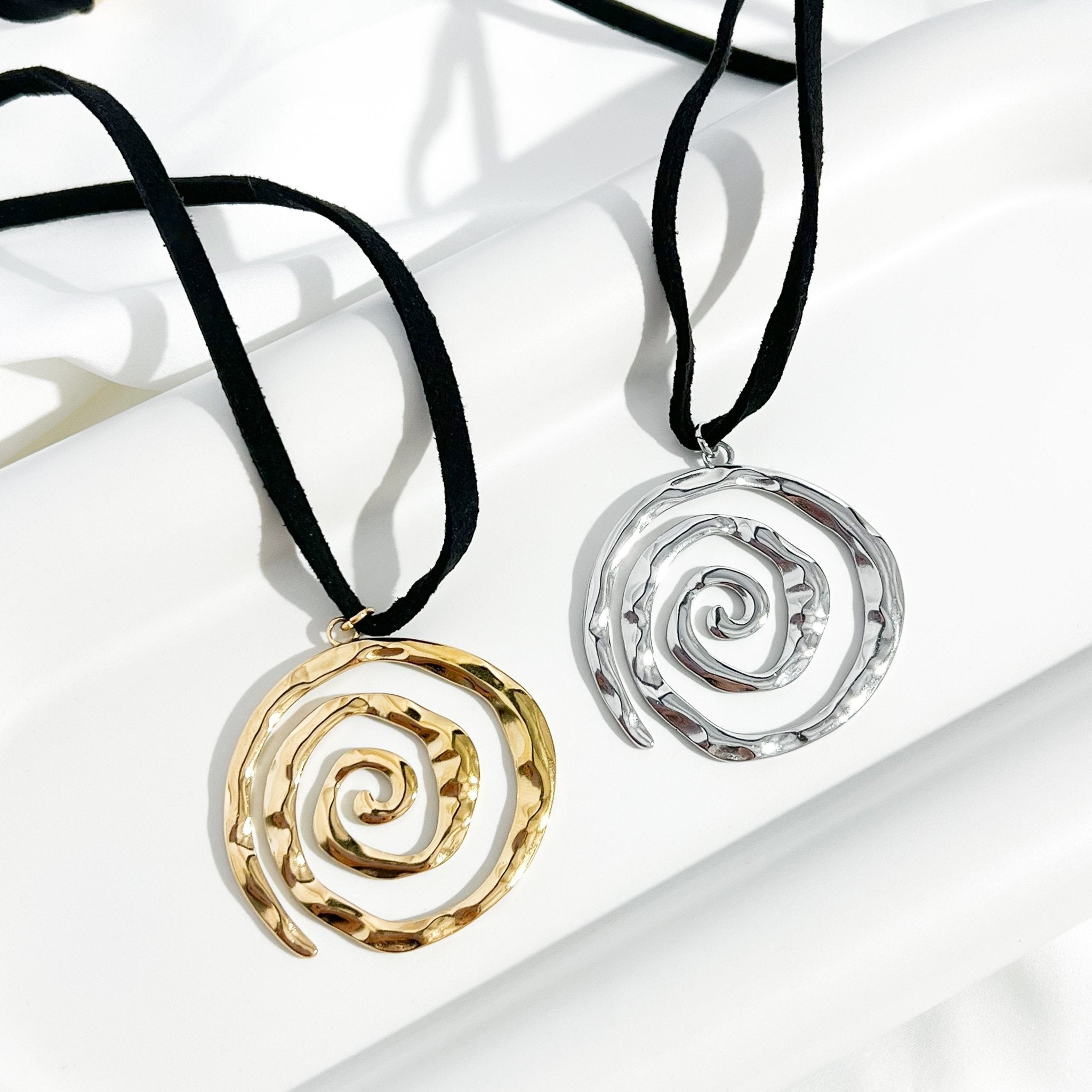 Spiral Adjustable Cord Necklace (Greek Inspired Collection) - Flaire & Co.