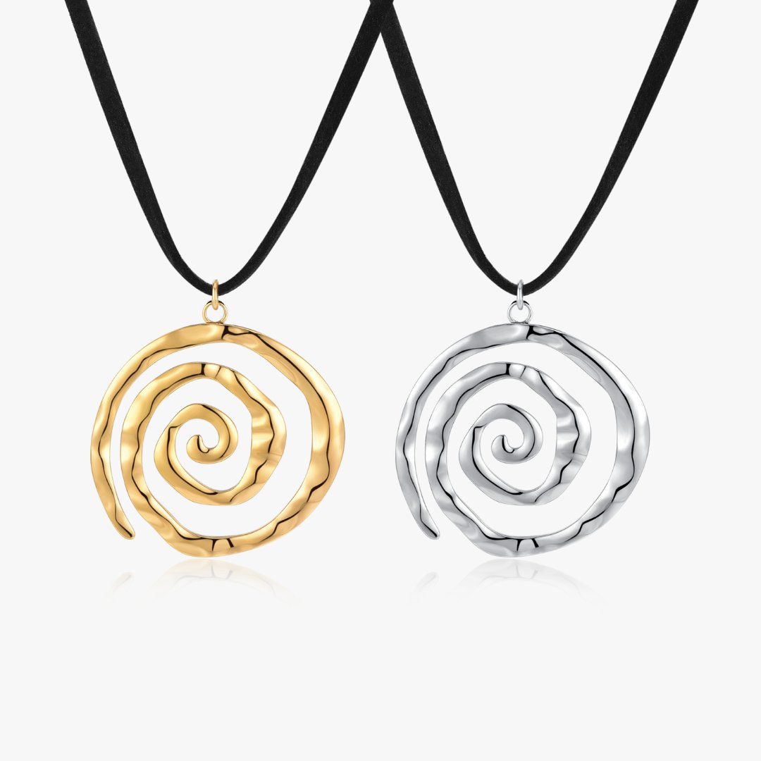 Spiral Adjustable Cord Necklace (Greek Inspired Collection) - Flaire & Co.