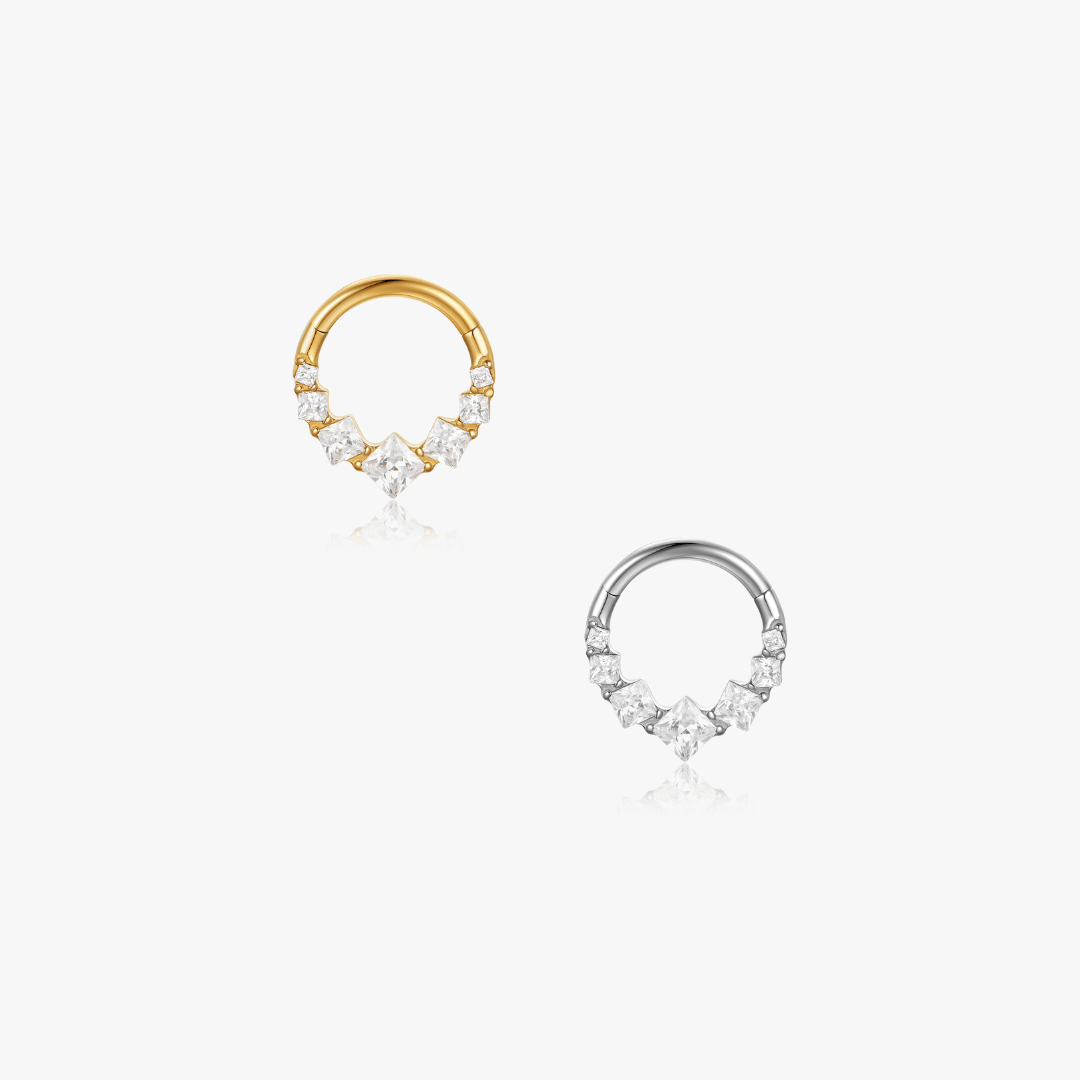 Square Up Titanium Hoop (Single) - Flaire & Co.