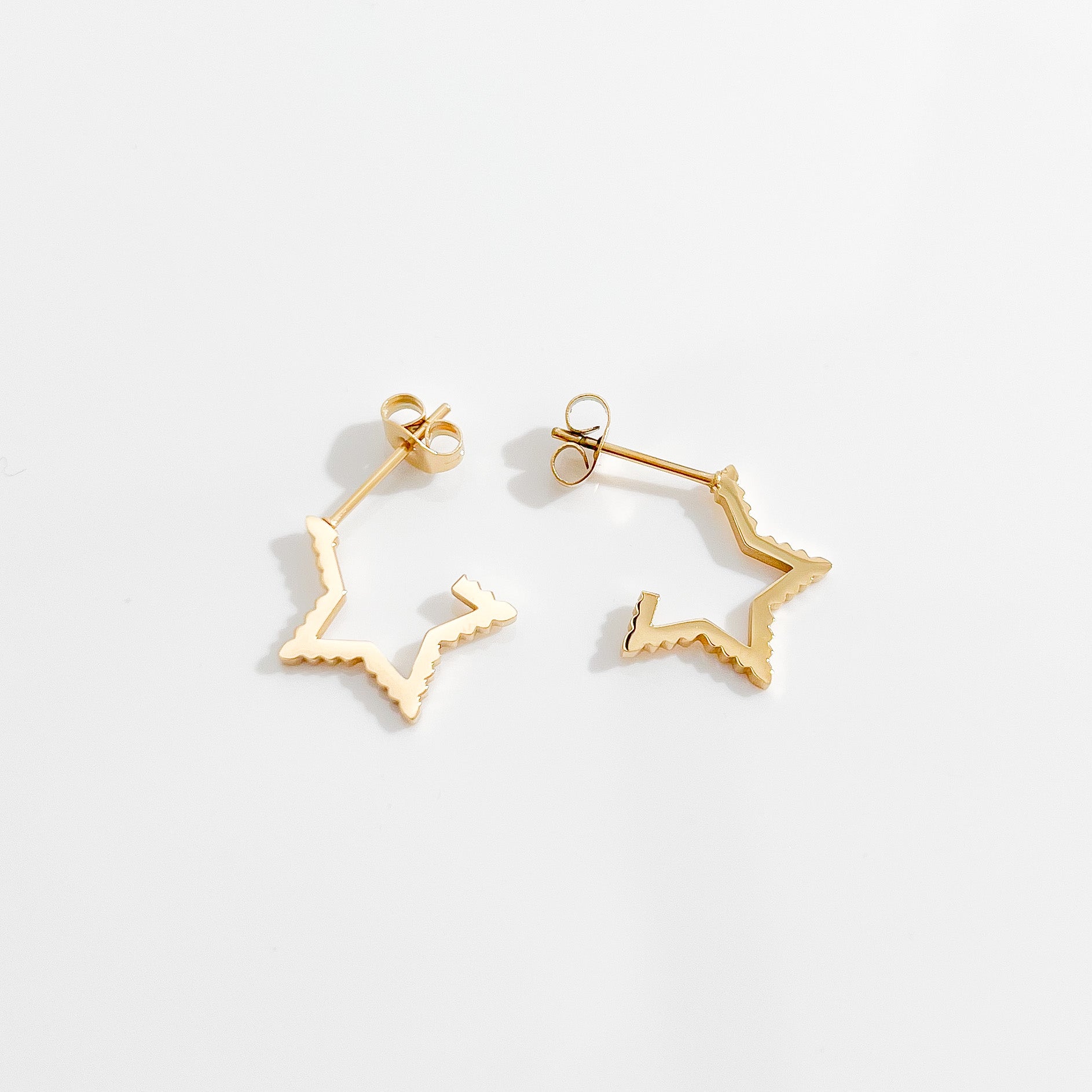 Star Gold Hoops - Flaire & Co.