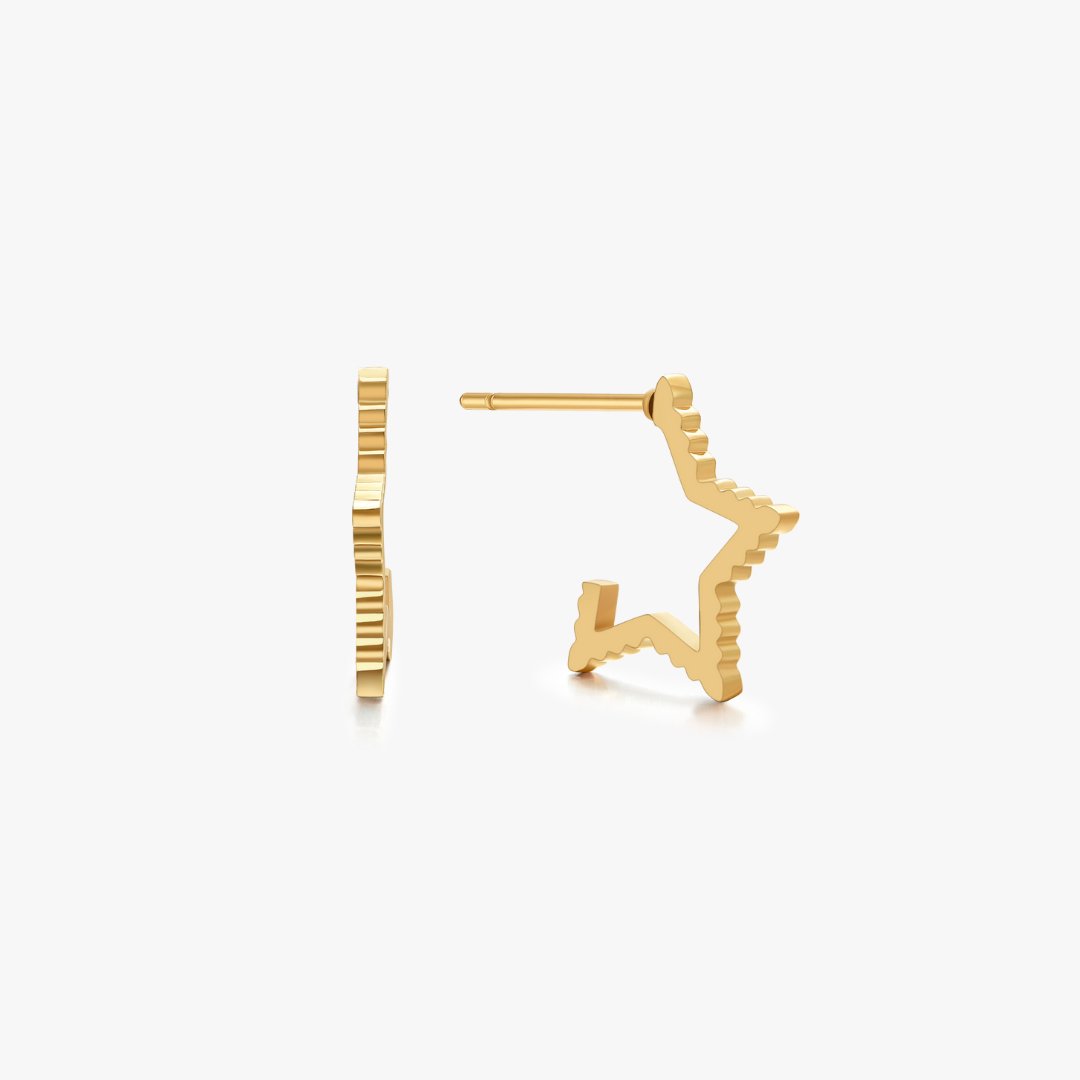 Star Gold Hoops - Flaire & Co.
