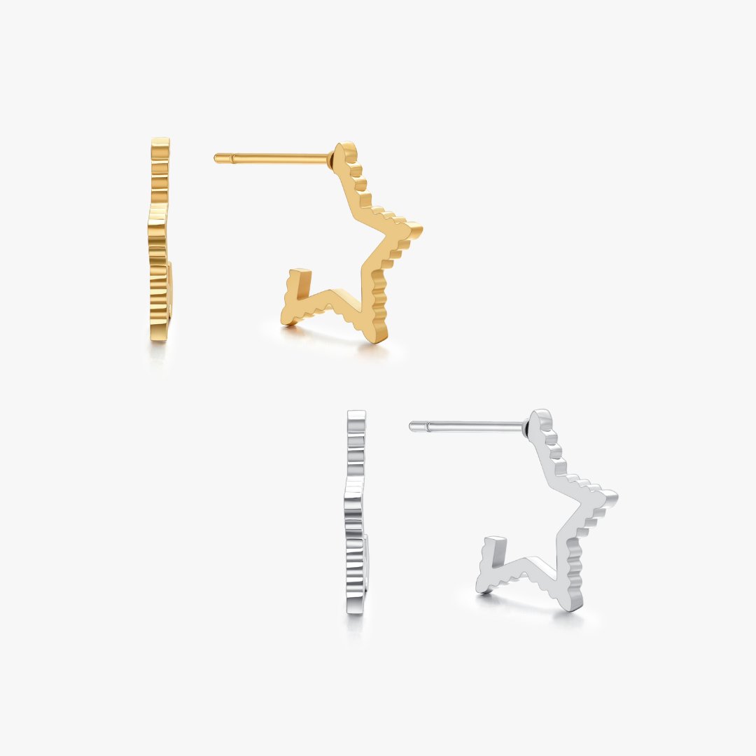 Star Gold Hoops - Flaire & Co.