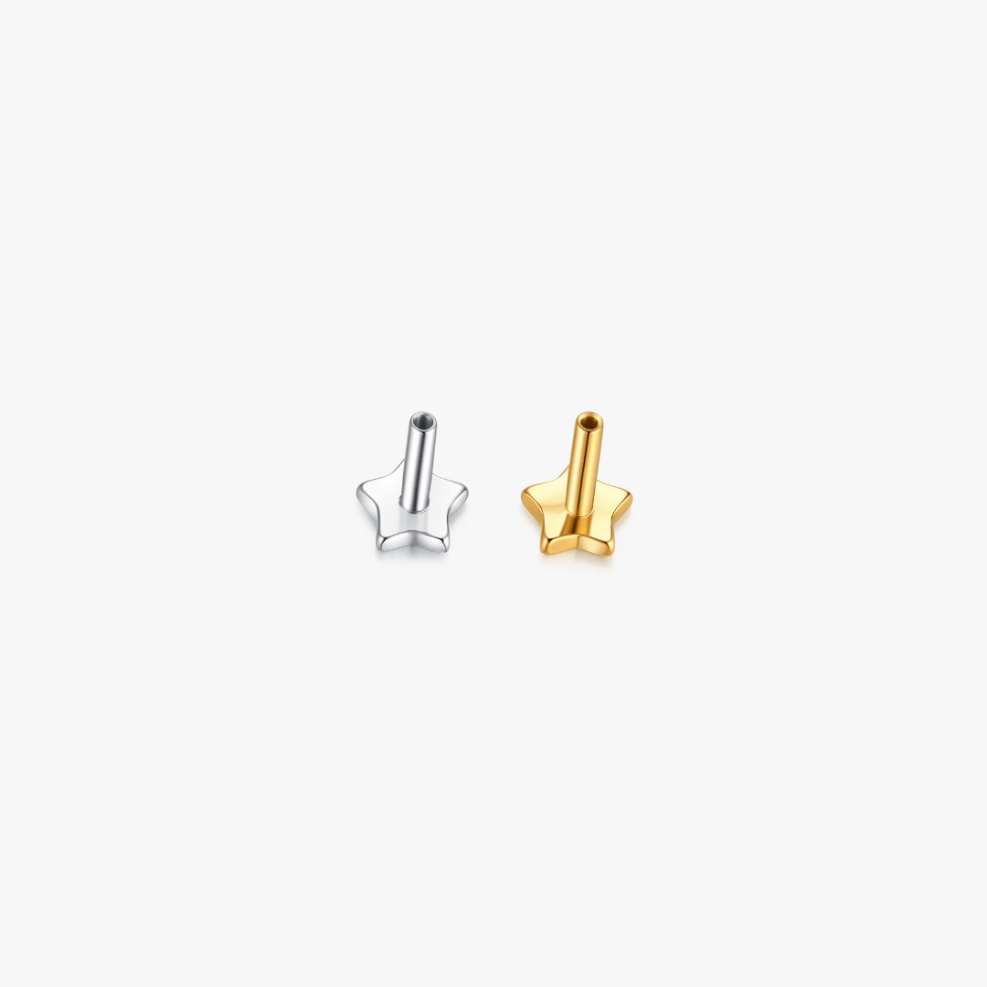 Star Titanium Flat Back Backings (Single) - Flaire & Co.