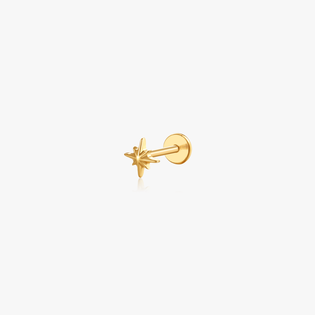 Starburst Titanium Flat Back Stud (Single) - Flaire & Co.