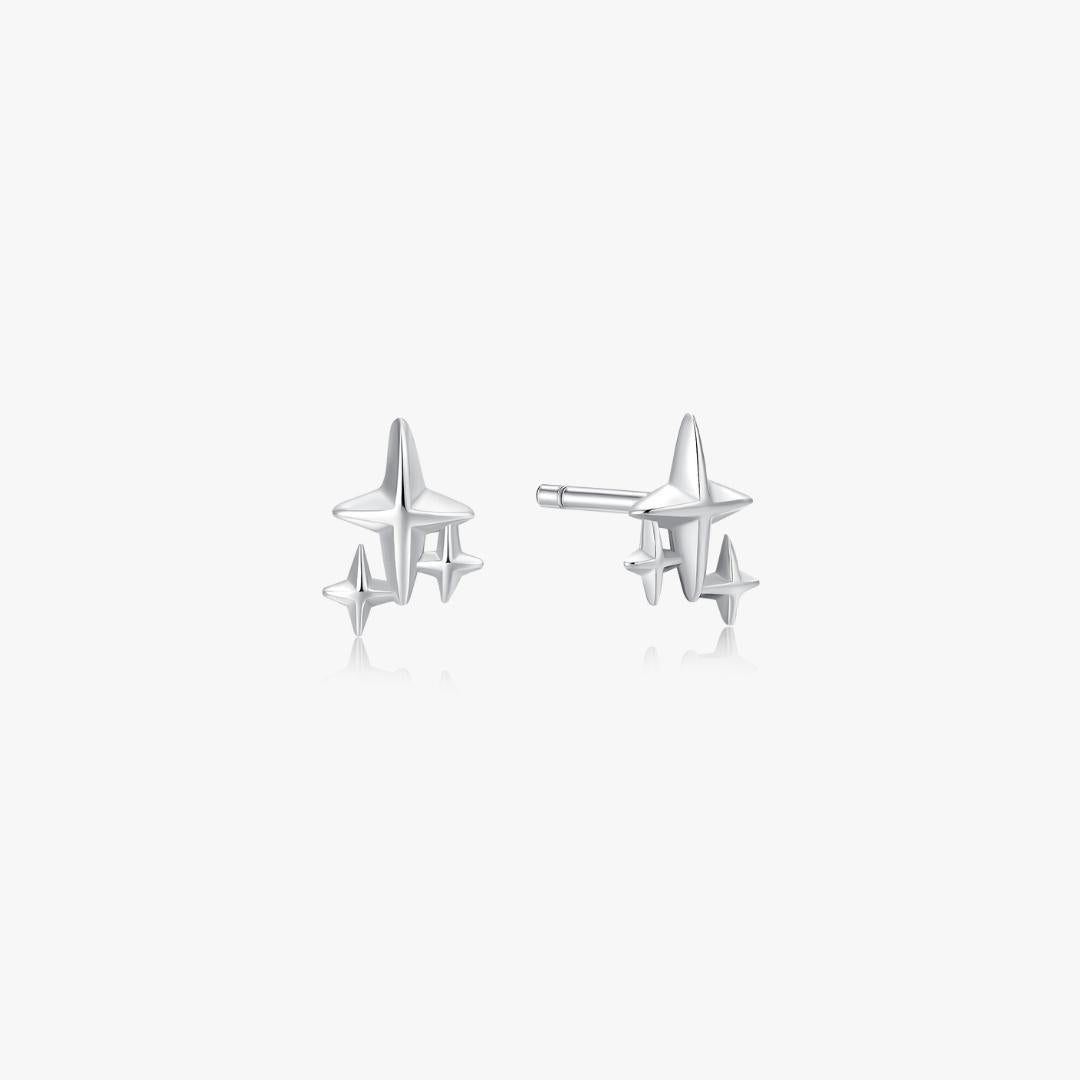 Stars Stud Earrings in Silver - Flaire & Co.