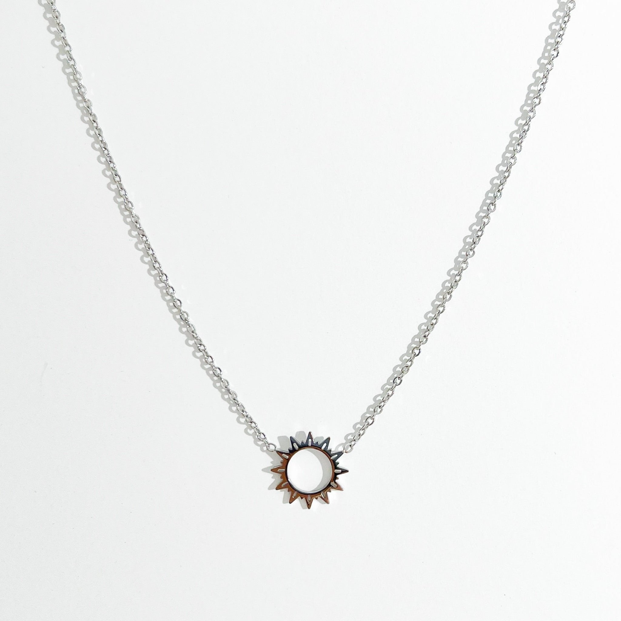 Sunburst Necklace in Silver - Flaire & Co.