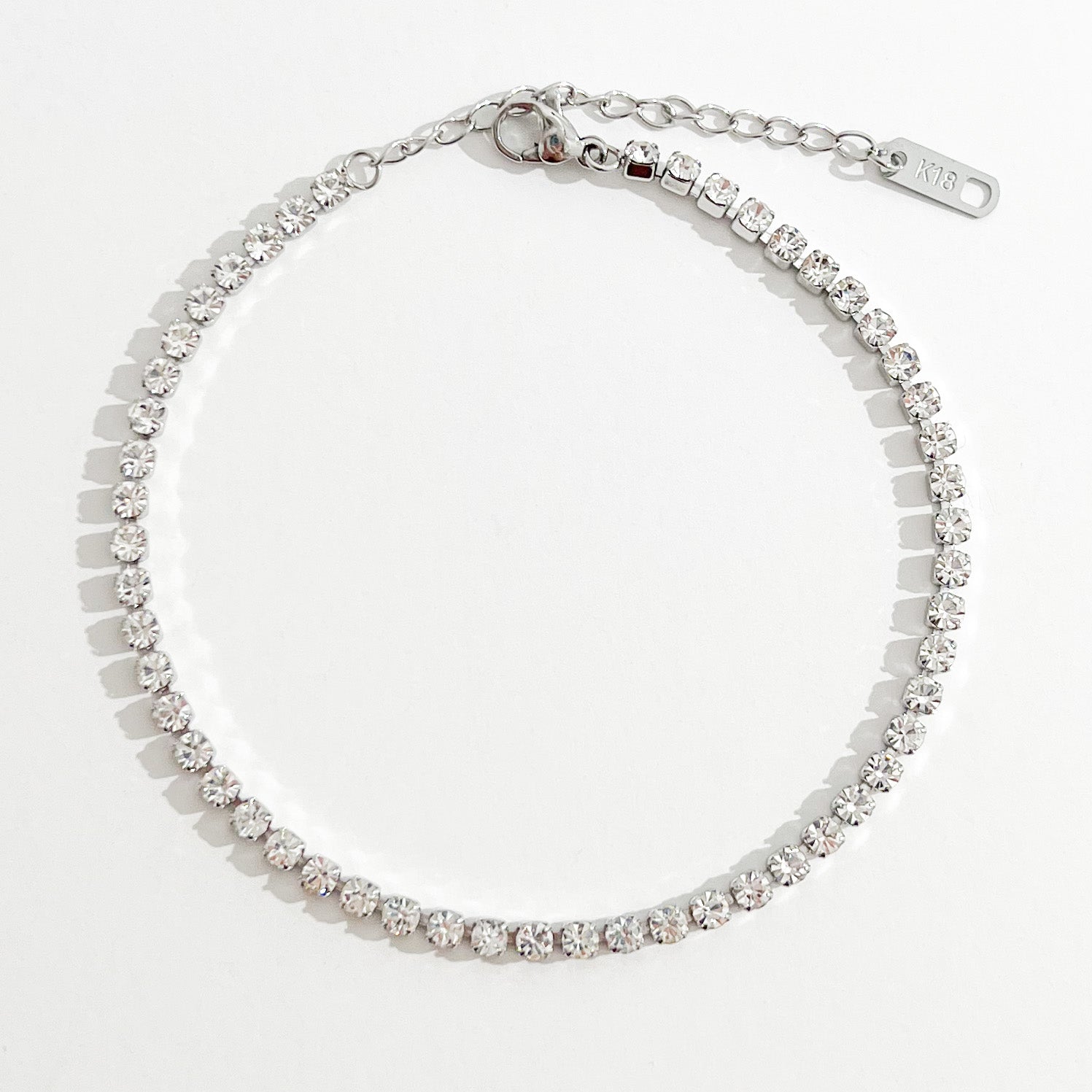 Tennis Anklet Silver - Flaire & Co.