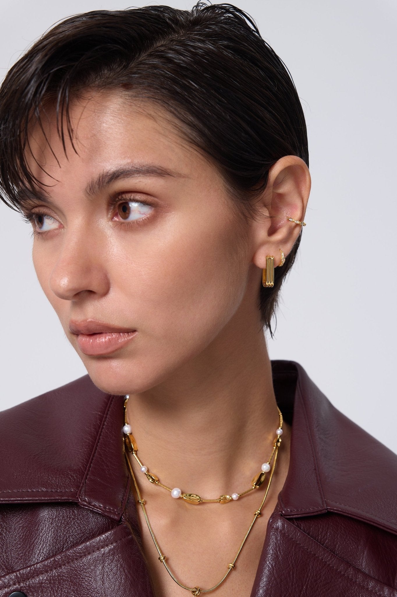 Tessa Rectangle Hoops - Flaire & Co.