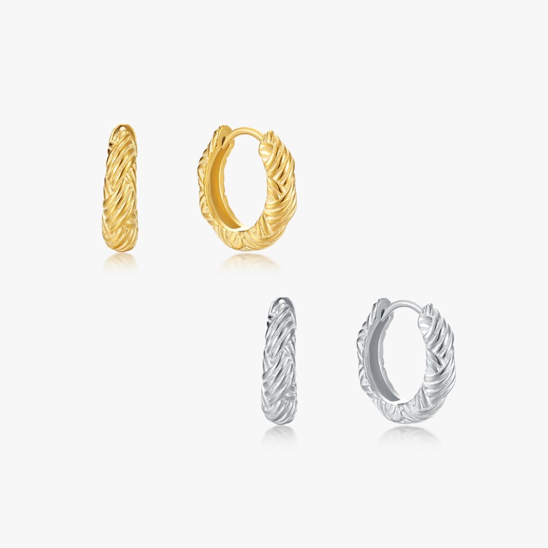 Textured Dome Hoops (Greek Inspired Collection) - Flaire & Co.