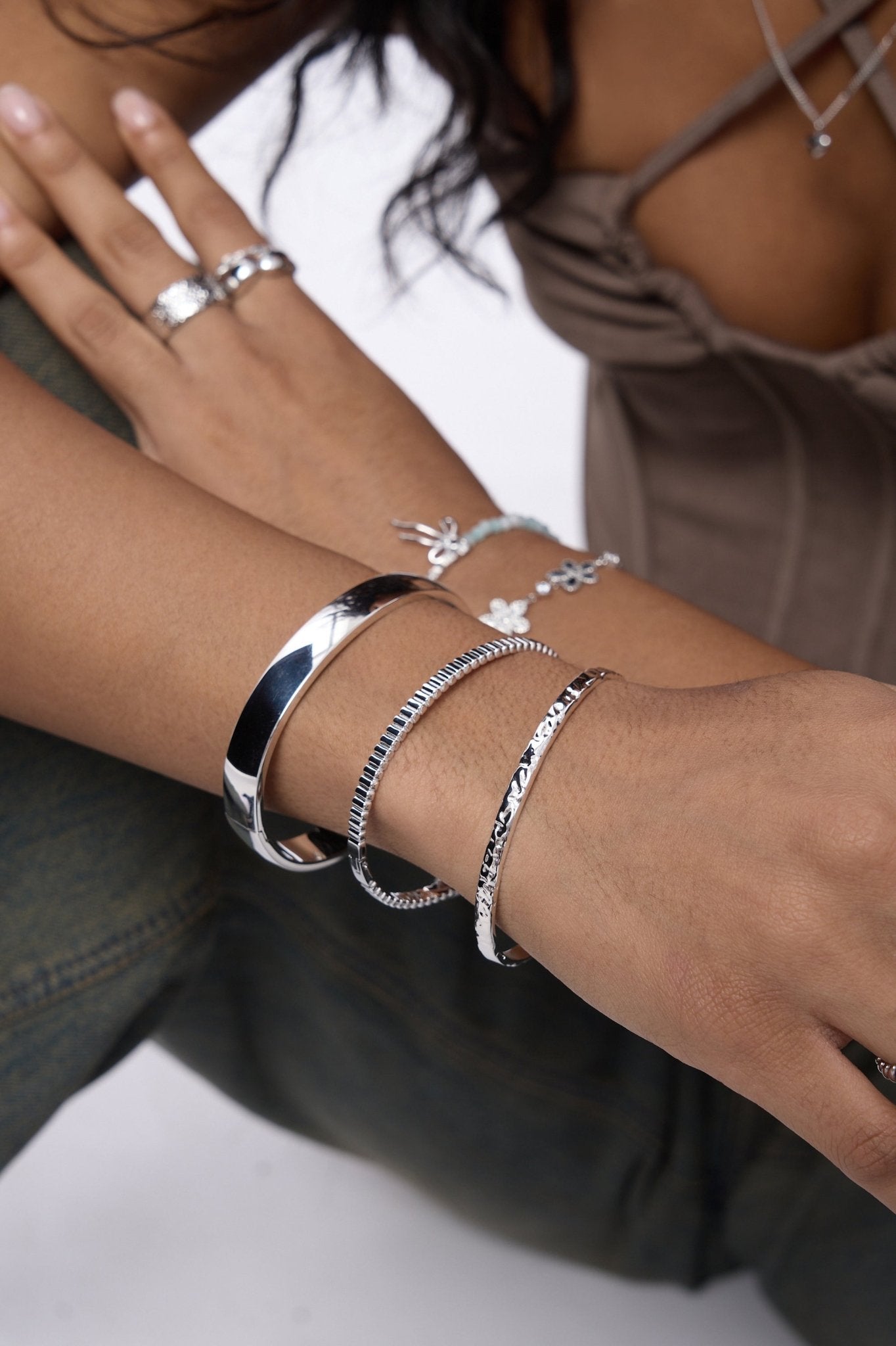 Textured Stacker Cuff Bangle - Flaire & Co.
