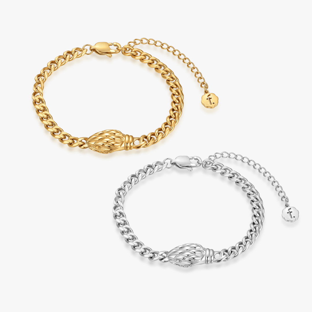 Thick Geometric Snake Head Bracelet (Unisex) - Flaire & Co.