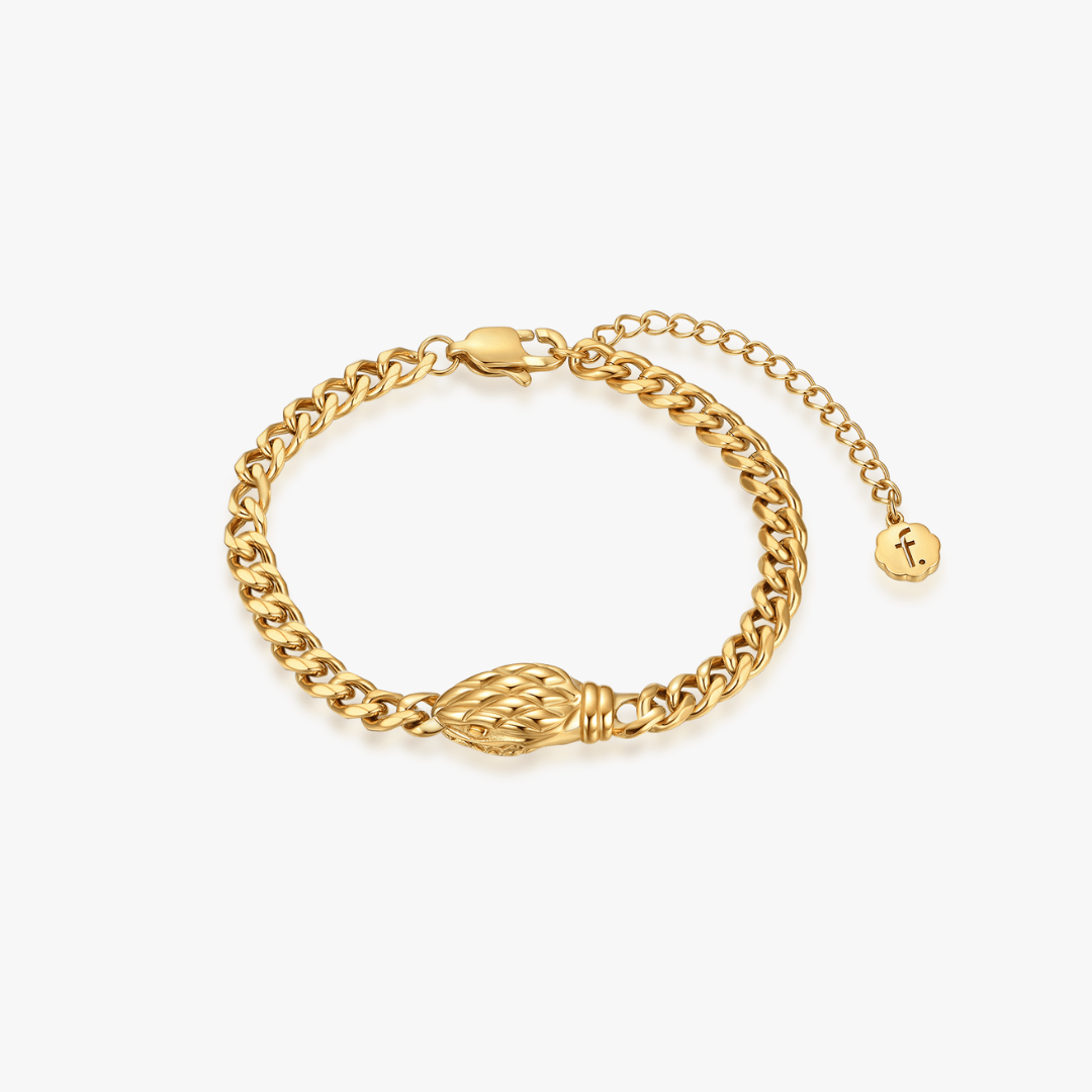 Thick Geometric Snake Head Bracelet (Unisex) - Flaire & Co.
