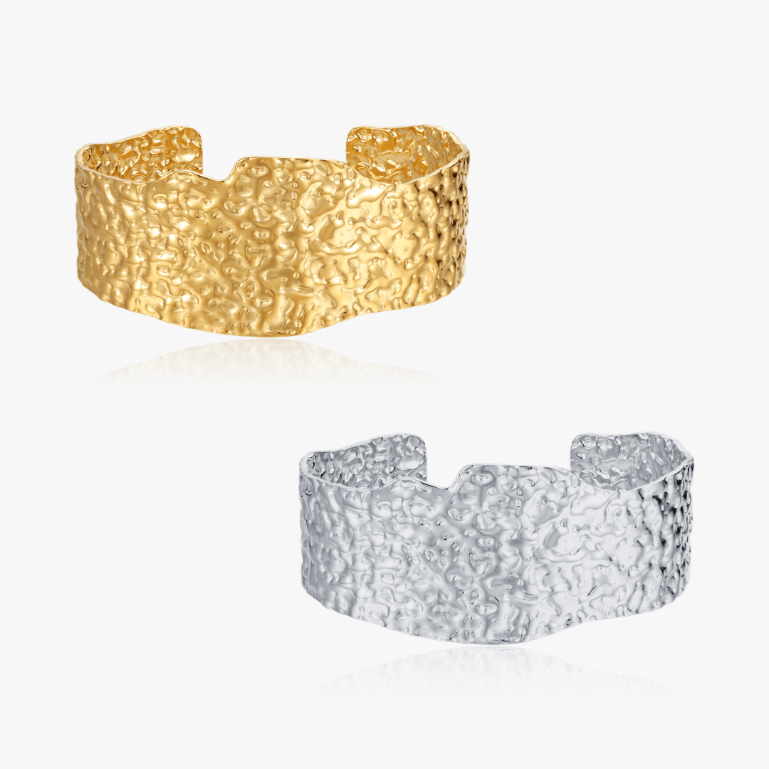 Thick Hammered Cuff Bracelet (Greek Inspired Collection) - Flaire & Co.