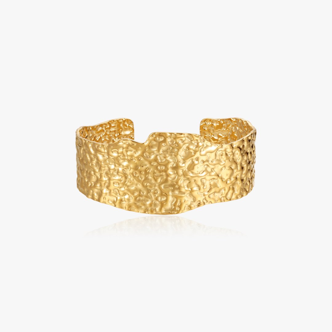 Thick Hammered Cuff Bracelet (Greek Inspired Collection) - Flaire & Co.