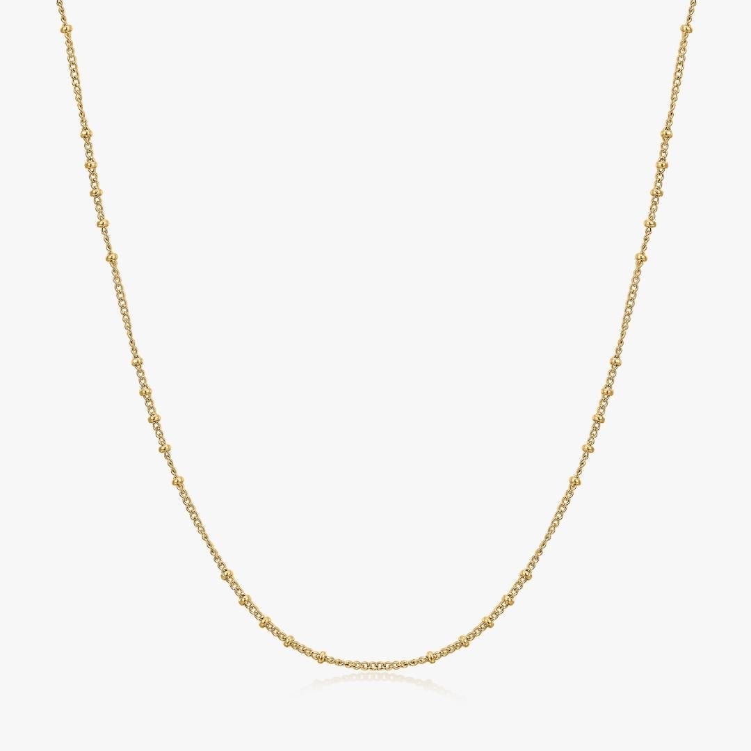 Thin Beaded Necklace in Gold - Flaire & Co.