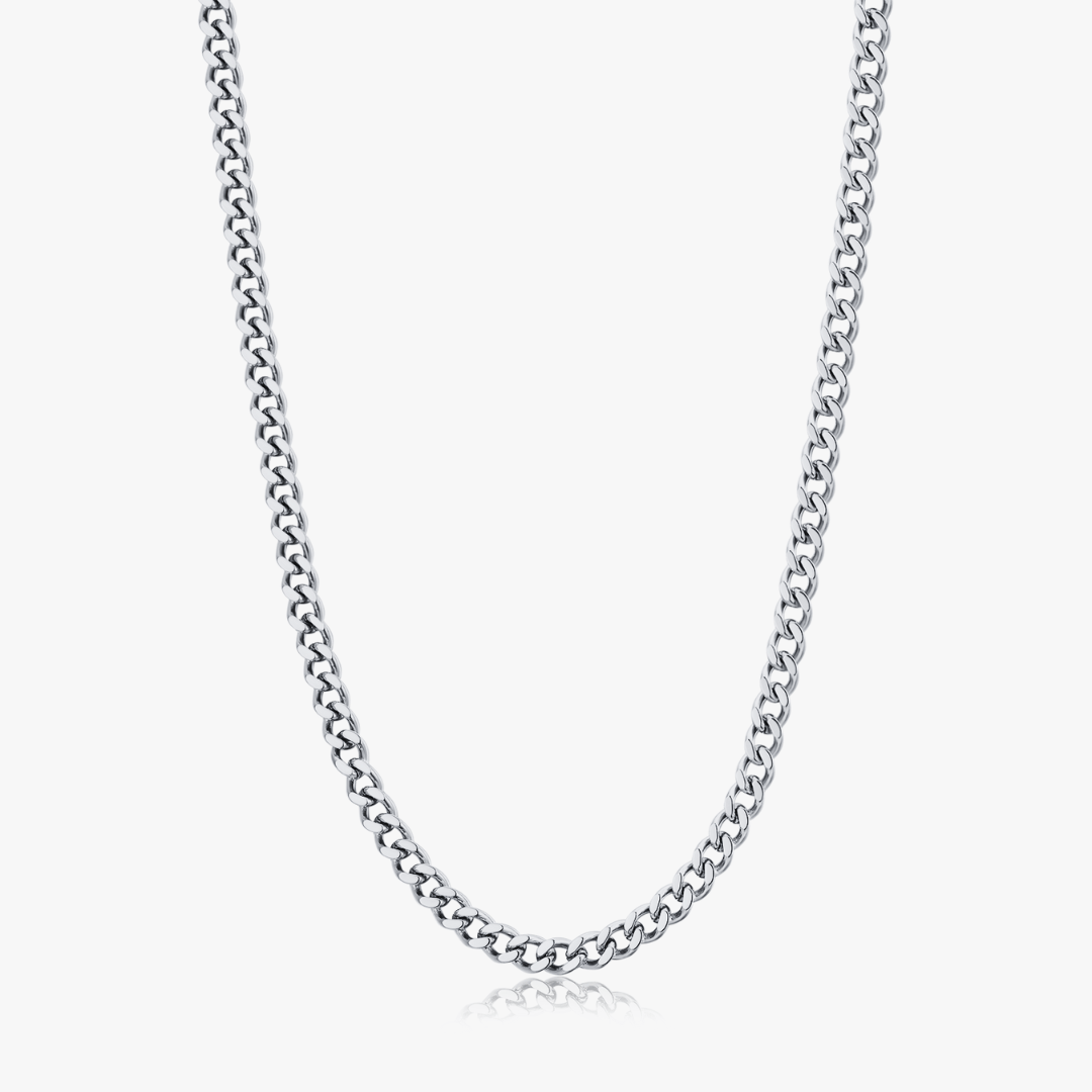 Thin Curb Silver Chain (Unisex) - Flaire & Co.