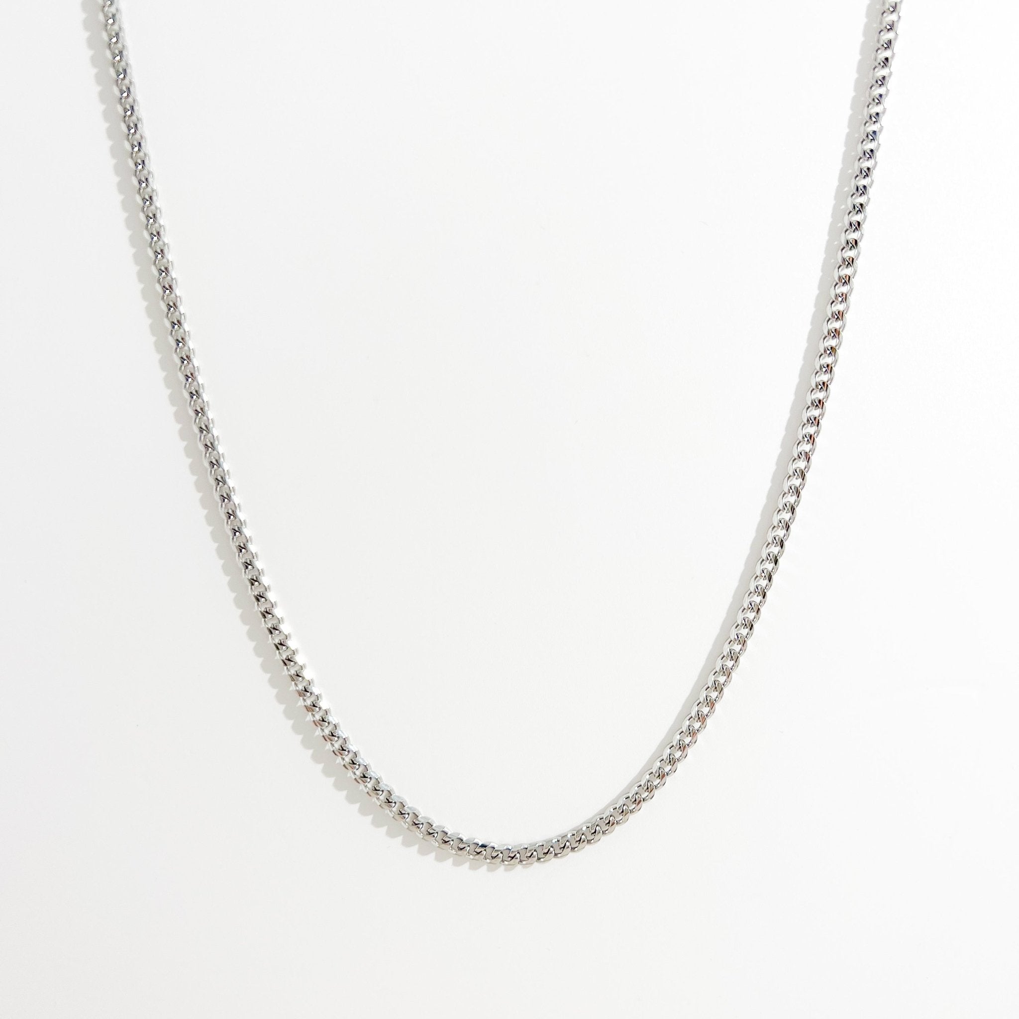 Thin Curb Silver Chain (Unisex) - Flaire & Co.