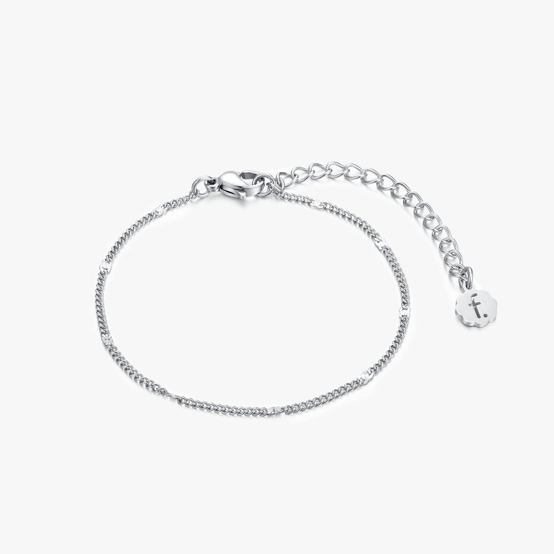 Thin Hammered Chain Bracelet - Flaire & Co.