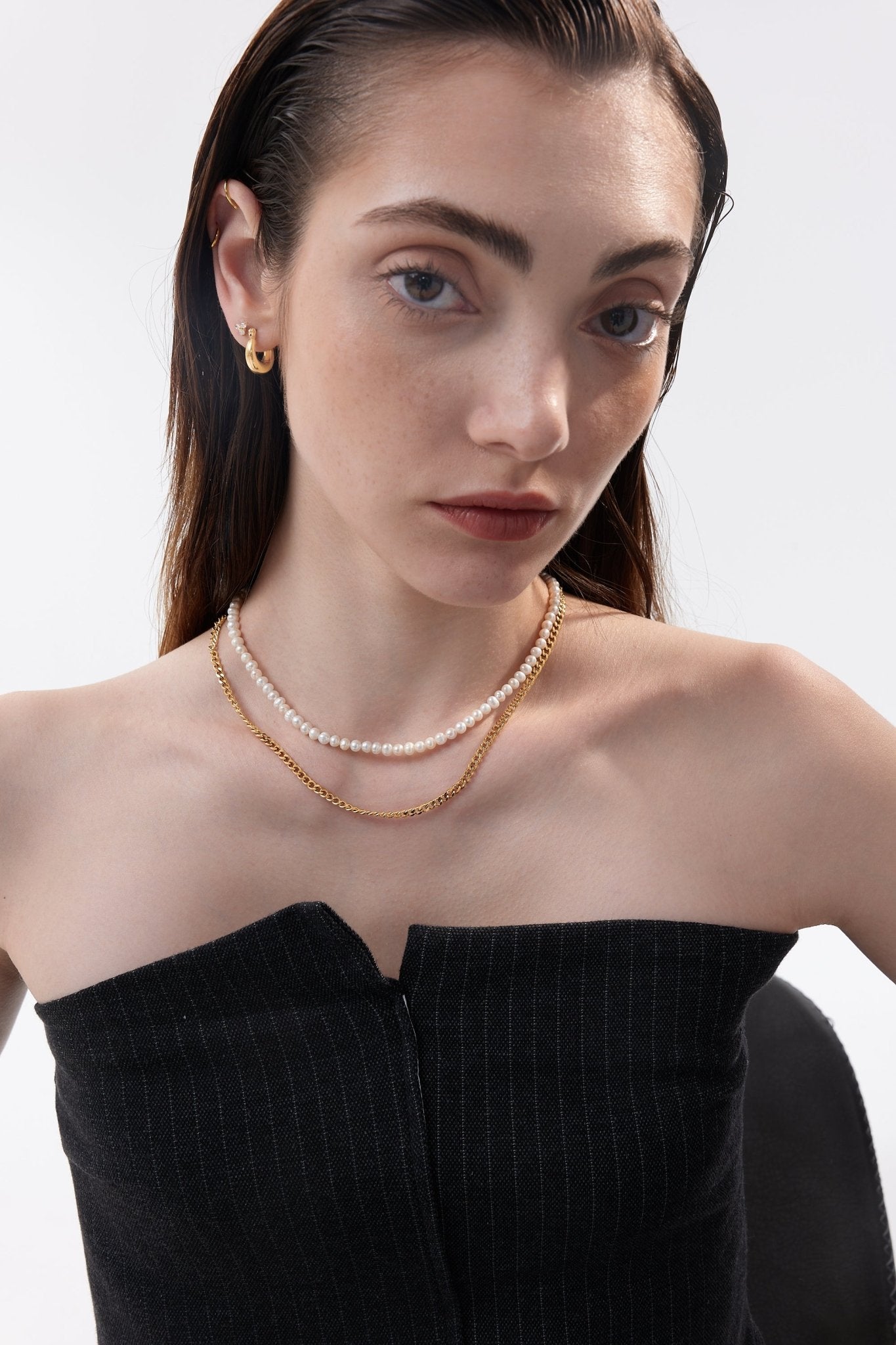 Thin Sasha Necklace in Gold - Flaire & Co.
