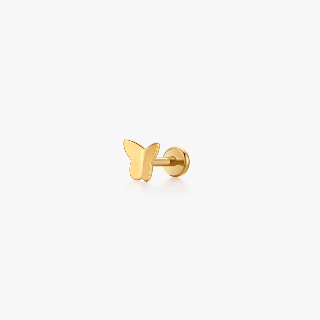 Titanium Butterfly Flat Back Stud - Flaire & Co.