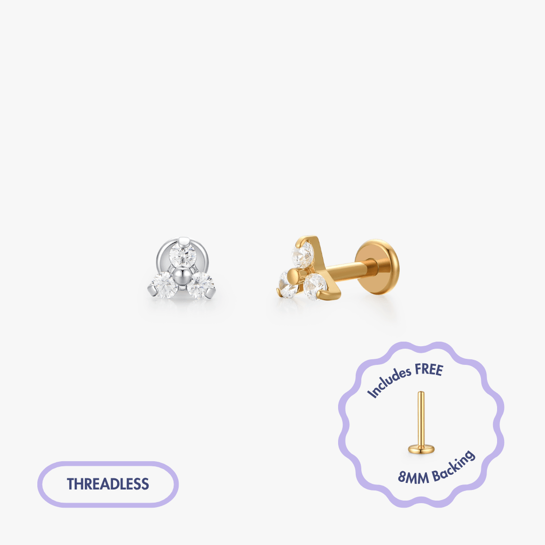 Titanium Twinkle Flat Back Stud
